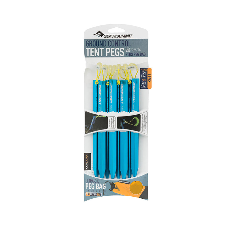 Sea to Summit Ground Control Tent Pegs - [8 Pack] - Blue / One Size - Tents