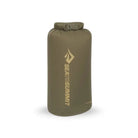 Sea to Summit 8L lightweight dry bag in olive green, water-resistant outdoor gear for keeping belongings dry.