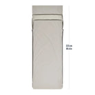 Sea to Summit Silk Blend Sleeping Bag Liner in rectangular shape with pillow sleeve, white fabric for added comfort and warmth.