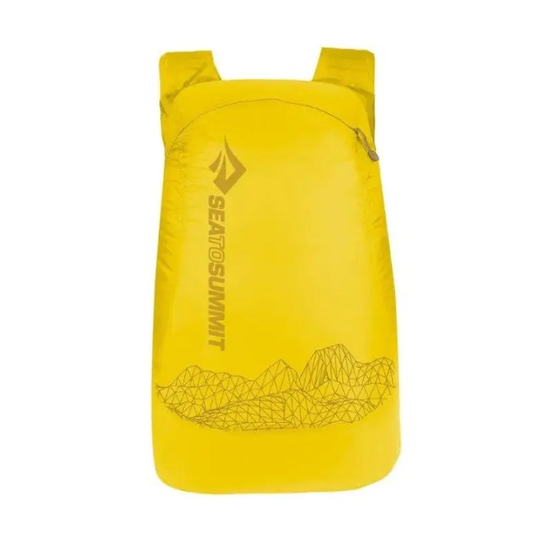 Yellow Sea to Summit Ultra-Sil Trekking Nano 18L backpack with compact, lightweight design and adjustable shoulder straps.