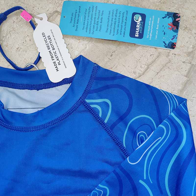 Shark Mate men's water sports UV rash guard T-shirt featuring juvenile angel fish design, full sleeves for sun protection.