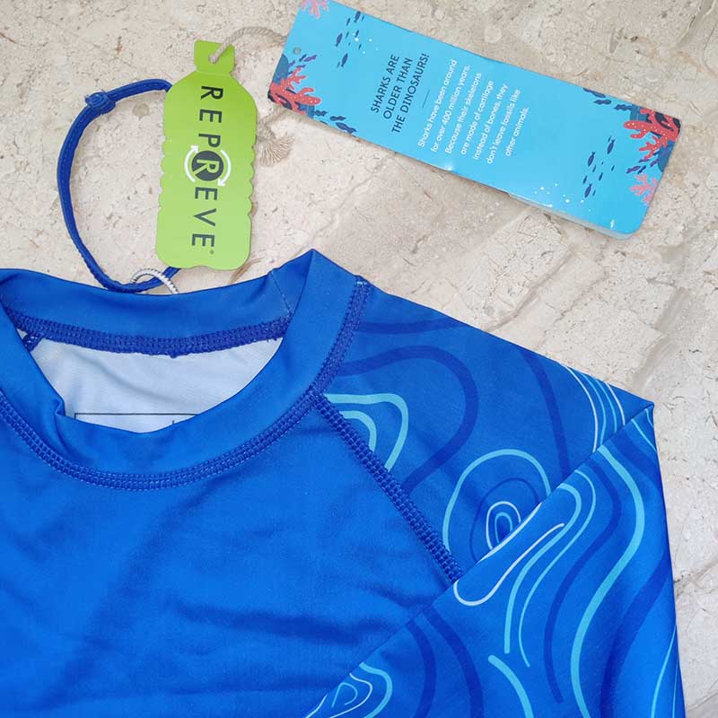 Shark Mate men's full sleeve UV rash guard T-shirt featuring juvenile angel fish print for water sports and sun protection.