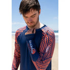Shark Mate men's water sports UV rash guard T-shirt with full sleeves, designed for sun protection and active water activities.