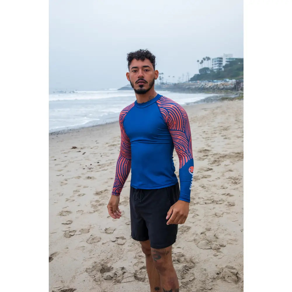 Shark Mate men's full sleeve UV rash guard T-shirt designed for water sports, with a lightweight, quick-drying fabric and sun protection.