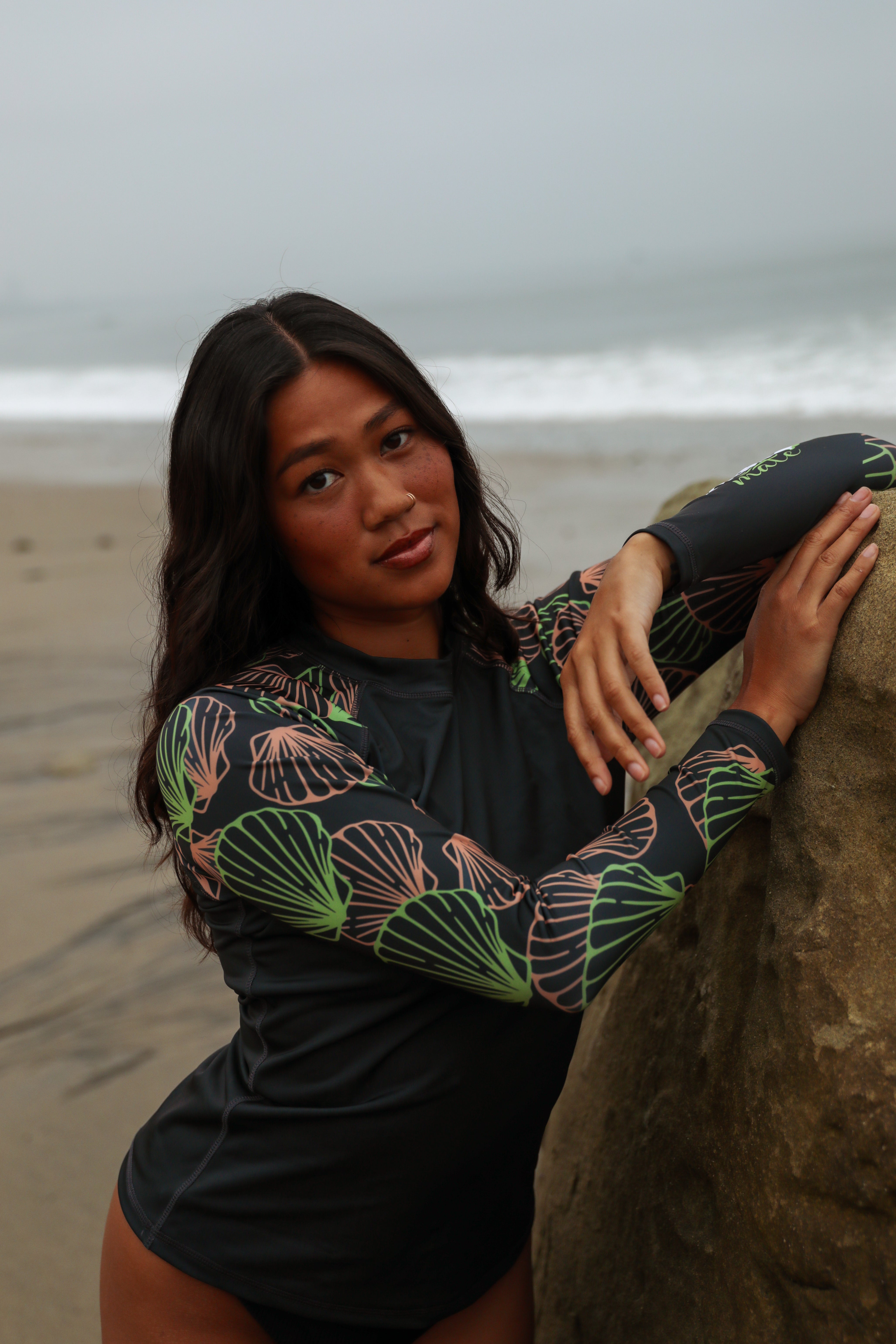 Shark Mate women's water sports UV rash guard T-shirt with full sleeves, designed for sun protection during water activities.