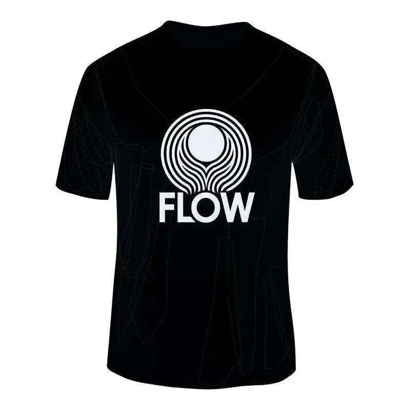 Black SKiD O2 women's flow printed T-shirt from the Skid O2 pack, featuring a stylish printed design on the front.
