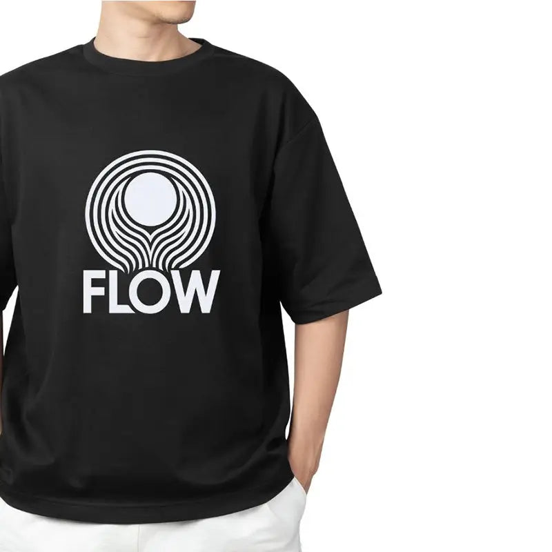 Black men's SKiD O2 Flow printed T-shirt from the Skid O2 pack, featuring bold graphic design on the front.