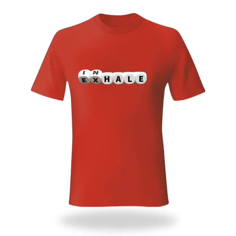 Women's Skid O2 Inhale-Exhale printed T-shirt featuring a bold graphic design on soft fabric.