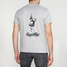 Gray printed men's T-shirt from SKiD O2 Om Breathe collection, shown in a pack of two, with comfortable fit and casual style.
