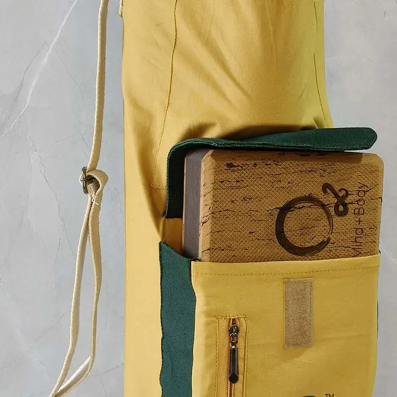 SkiD O2 Unisex 3 Pocket Canvas Block Style Yoga Bag