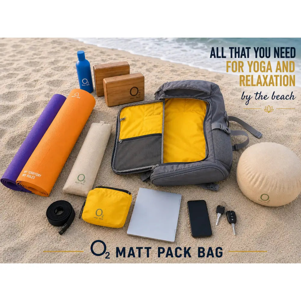 SkiD O2 Unisex Yoga Matt Pack Bag for Travel & Hiking | Travel Bag with Yoga Mat Holder | Digital Nomad & Yoga Retreat