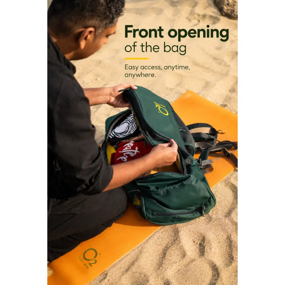 SkiD O2 Unisex Yoga Matt Pack Bag for Travel & Hiking | Travel Bag with Yoga Mat Holder | Digital Nomad & Yoga Retreat