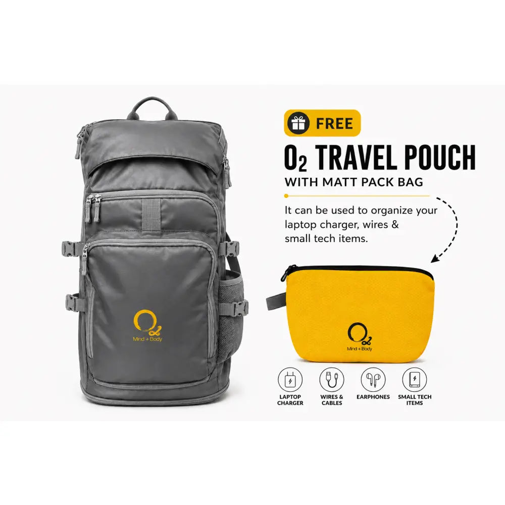SkiD O2 Unisex Yoga Matt Pack Bag for Travel & Hiking | Travel Bag with Yoga Mat Holder | Digital Nomad & Yoga Retreat