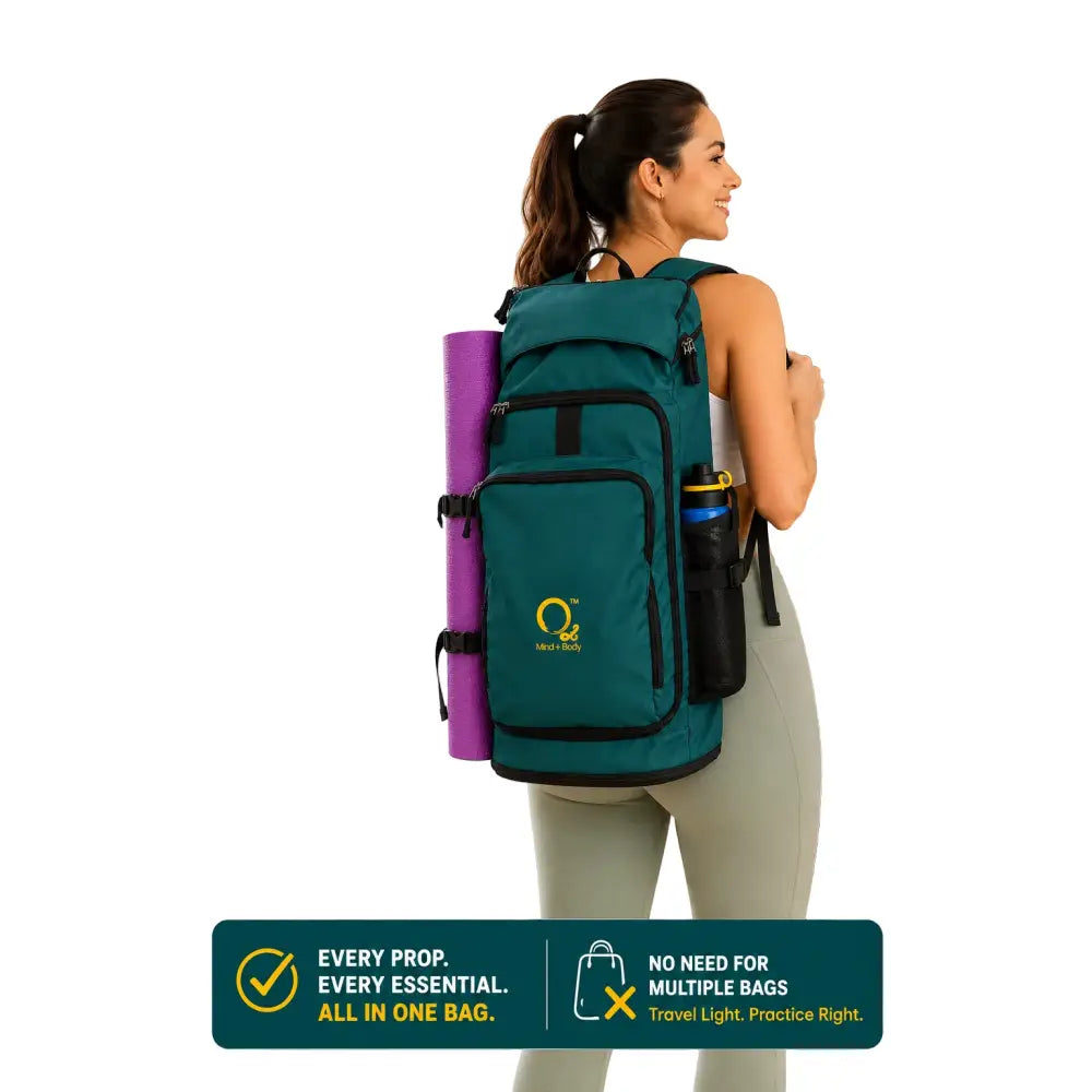 SkiD O2 Unisex Yoga Matt Pack Bag for Travel & Hiking | Travel Bag with Yoga Mat Holder | Digital Nomad & Yoga Retreat