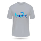 Skid O2 Women's Breathe printed T-shirt in gray, featuring a casual fit and breathable fabric, shown front view.