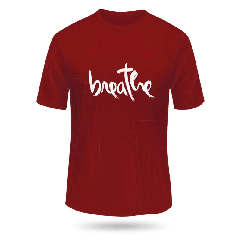 Red printed women's T-shirt from SKiD O2 Breathe collection, featuring a comfortable fit and vibrant design.