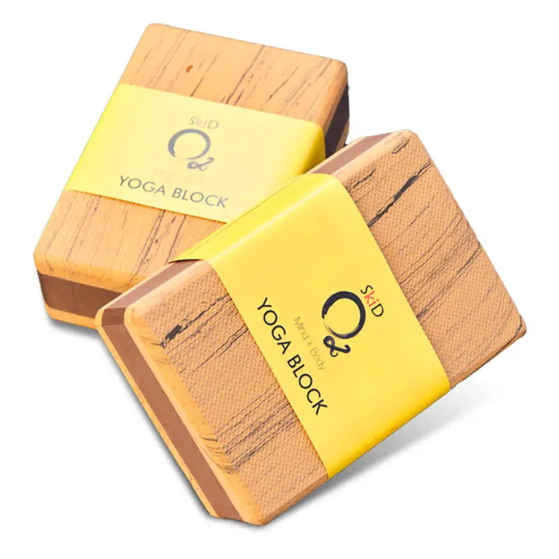 SkiD O2 Yoga Blocks- (Pack of 2) - Brown
