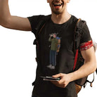 The Mahua Store Men’s The Explorer-Male Print T-shirt - Black / XS - T-shirt