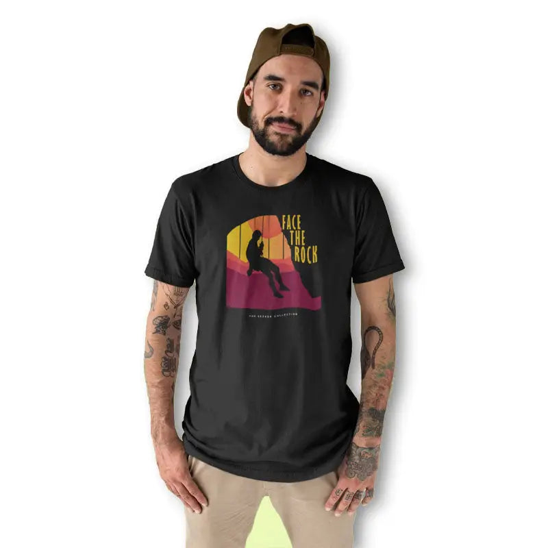 The Mahua Store Men’s Face The Rock Print T-shirt - Black / XS - T-shirt