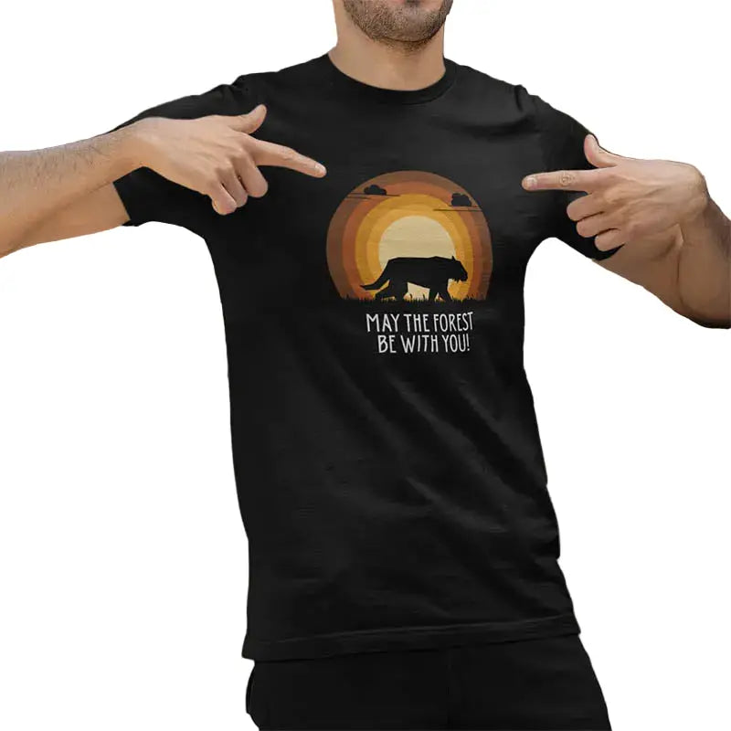 The Mahua Store Men’s The Forest Soul Series-Tiger Print T-shirt - Black / XS - T-shirt