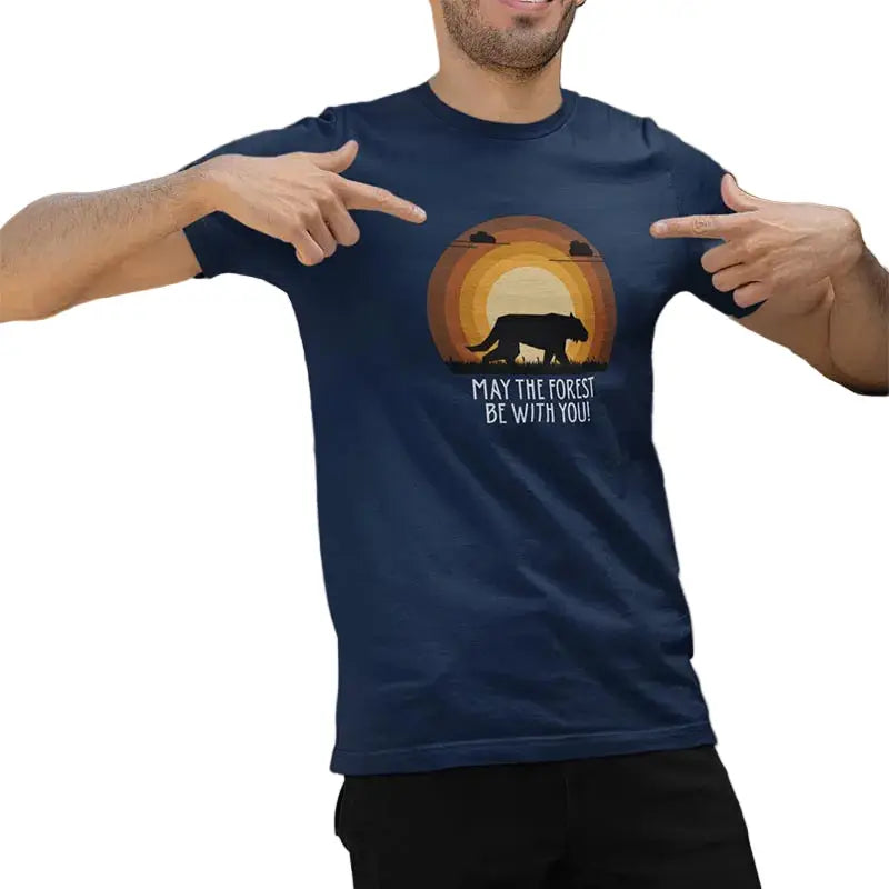 The Mahua Store Men’s The Forest Soul Series-Tiger Print T-shirt - Blue / XS - T-shirt