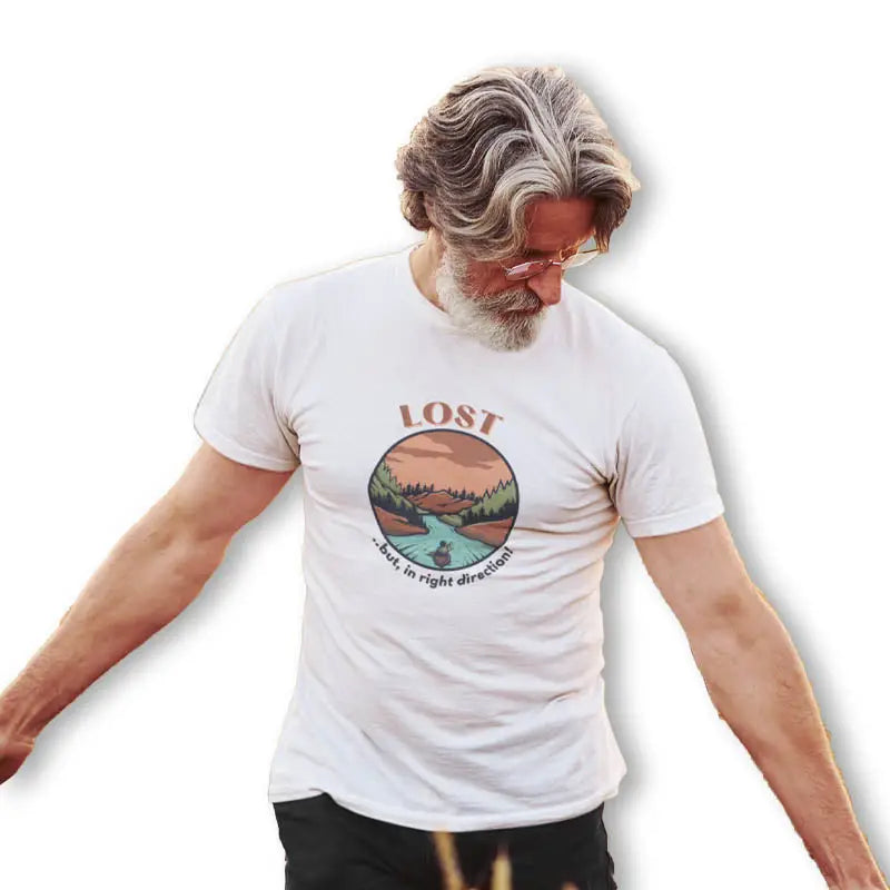 The Mahua Store Men’s Lost Print T-shirt - White / XS - T-shirt