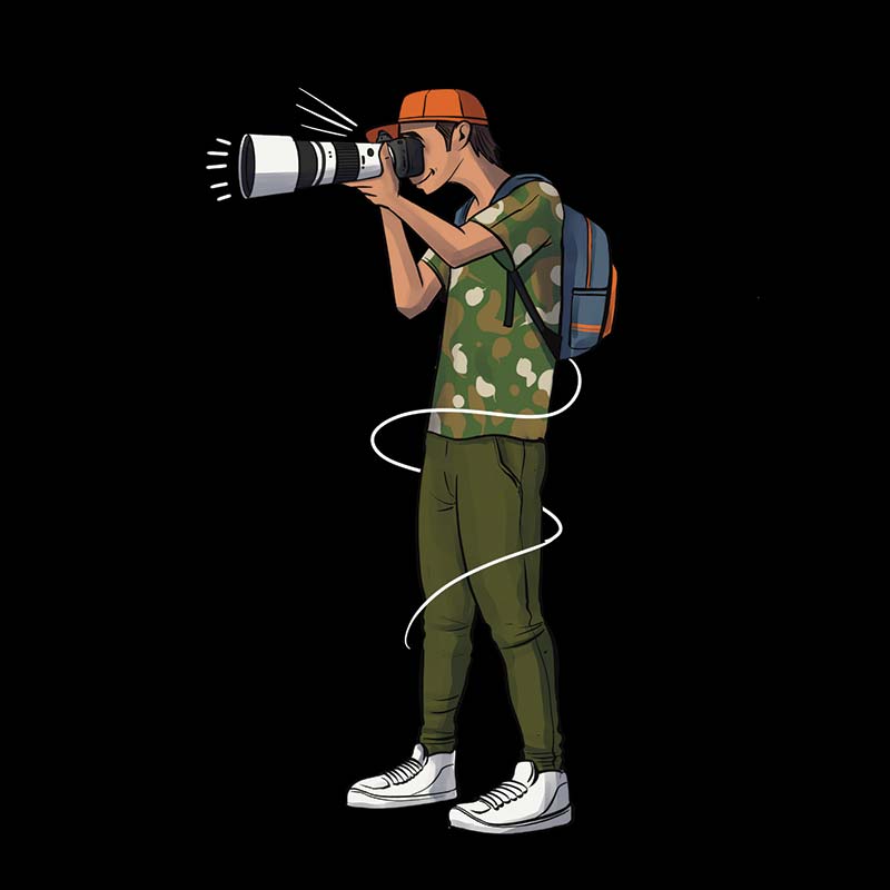 The Mahua Store Men’s The Photographer-Male Print T-shirt - T-shirt