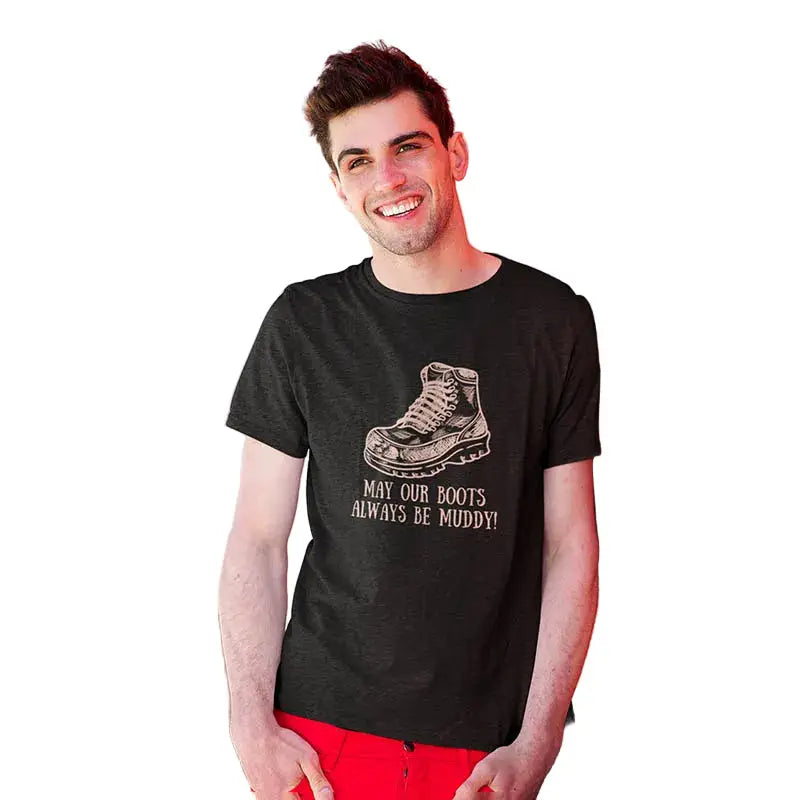The Mahua Store Men’s Rambler’s Boots Print T-shirt - Black / XS - T-shirt
