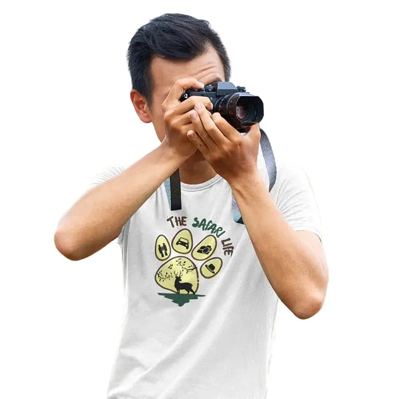 The Mahua Store Men’s The Safari Life Print T-shirt - White / XS - T-shirt