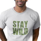 The Mahua Store Men’s Stay Wild-Green Camo Print T-shirt - White / XS - T-shirt
