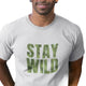 The Mahua Store Men's Stay Wild-Green Camo Print T-shirt