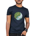 The Mahua Store Men’s Tranquility Circle Print T-shirt - Navy / XS - T-shirt