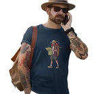 The Mahua Store Men’s The Traveler-Male Print T-shirt - Navy / XS - T-shirt