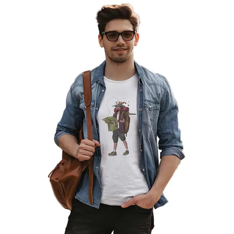The Mahua Store Men’s The Traveler-Male Print T-shirt - White / XS - T-shirt