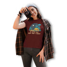 The Mahua Store Women’s Camp Under The Sky Print T-shirt - Red / XS - T-shirt