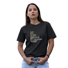 The Mahua Store Women’s Eat Sleep Safari Repeat Print T-shirt - Gray / XS - T-shirt