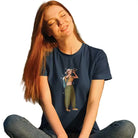 The Mahua Store Women’s The Explorer-Female Print T-shirt - Navy / XS - T-shirt