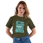 The Mahua Store Women’s Ladakh Print T-shirt - Olive / XS - T-shirt
