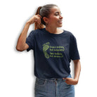 The Mahua Store Women’s Leave Footprints-Take Memories Print T-shirt - Navy / XS - T-shirt