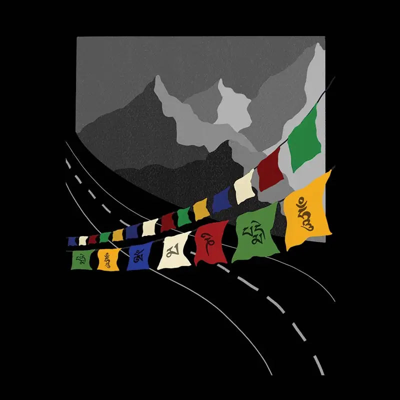 The Mahua Store Women’s Prayer Flag Print T-shirt - T-shirt