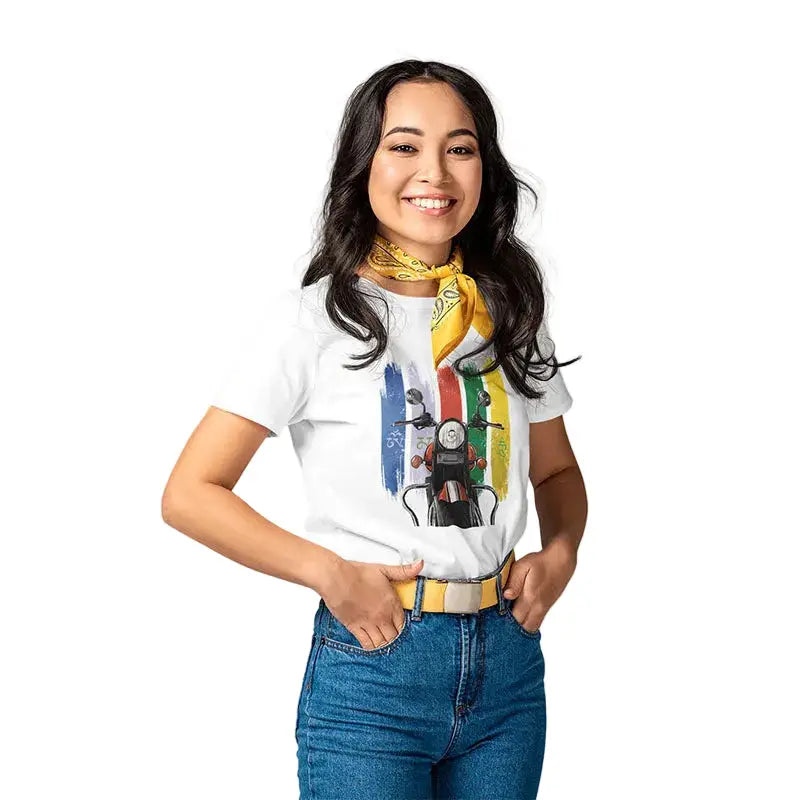 The Mahua Store Women’s Ride On Print T-shirt - White / XS - T-shirt