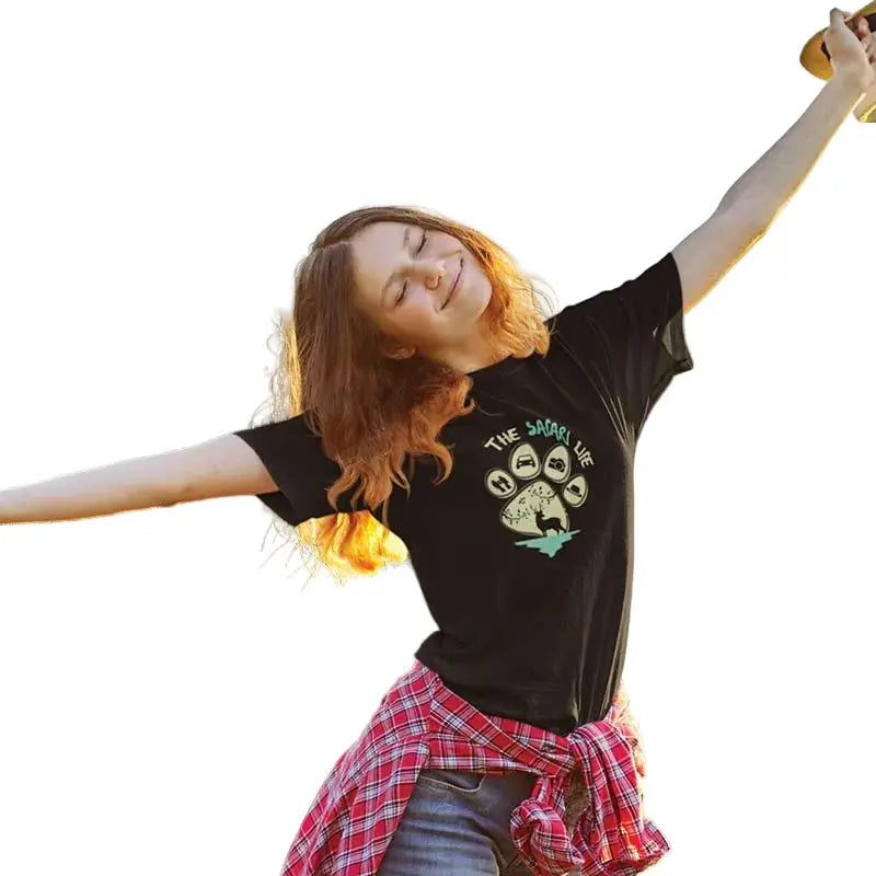 The Mahua Store Women’s The Safari Life Print T-shirt - Black / XS - T-shirt