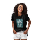The Mahua Store Women’s To Travel Is to Live Print T-shirt - Black / XS - T-shirt