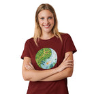 The Mahua Store Women’s Tranquility Circle Print T-shirt - Red / XS - T-shirt
