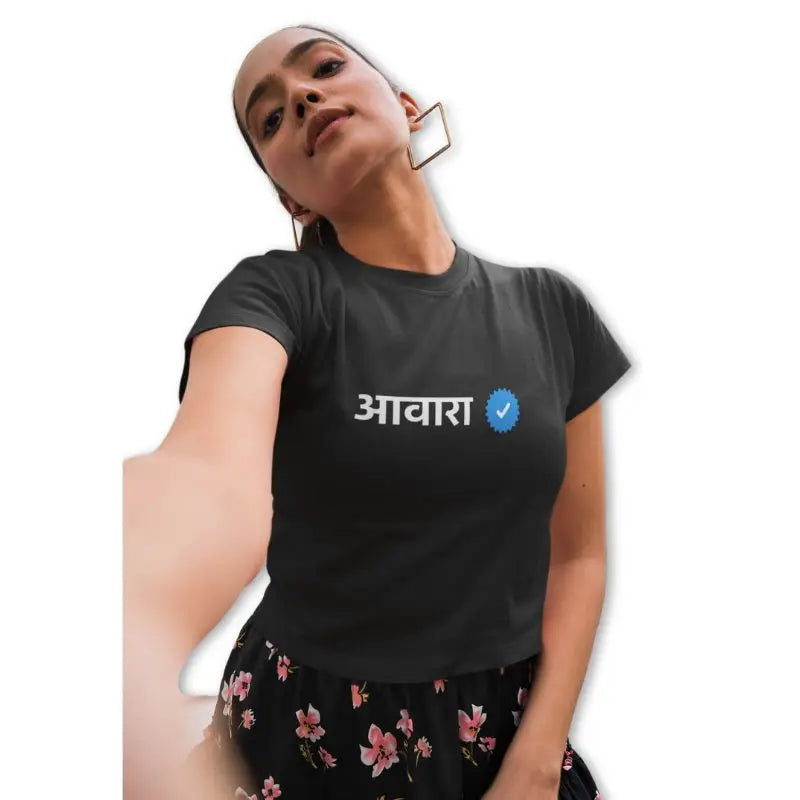 The Mahua Store Women’s The Verified Awara Female Print T-shirt - Olive / XS - T-shirt