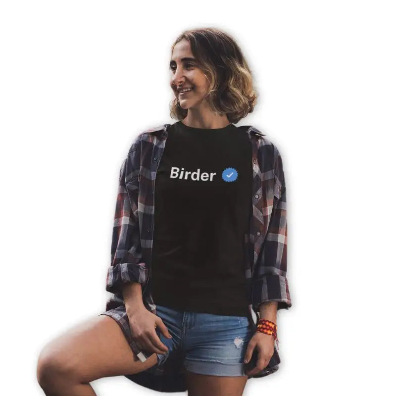 The Mahua Store Women’s The Verified Birder Female Print T-shirt - Black / XS - T-shirt