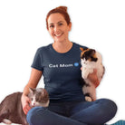 The Mahua Store Women’s The Verified Cat Mom Female Print T-shirt - Navy / XS - T-shirt
