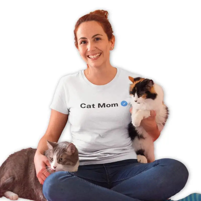The Mahua Store Women’s The Verified Cat Mom Female Print T-shirt - White / XS - T-shirt