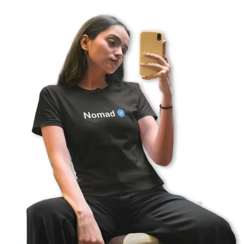 The Mahua Store Women’s The Verified Nomad Female Print T-shirt - Black / XS - T-shirt