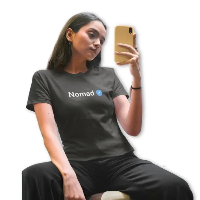 The Mahua Store Women’s The Verified Nomad Female Print T-shirt - Olive / XS - T-shirt